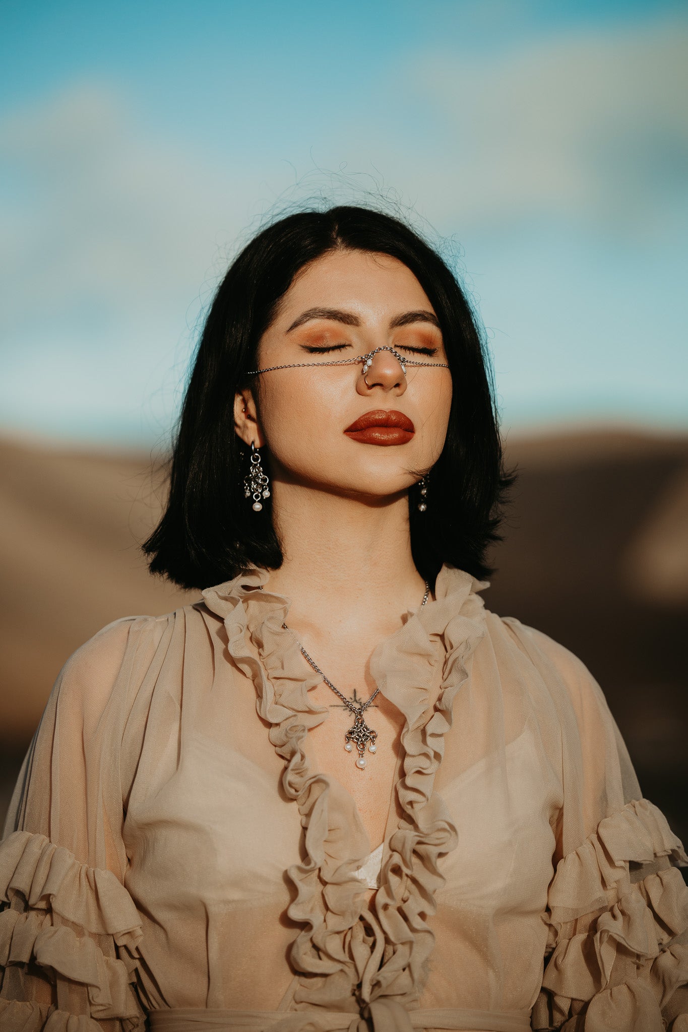 WHITE FLAME  EARRINGS
