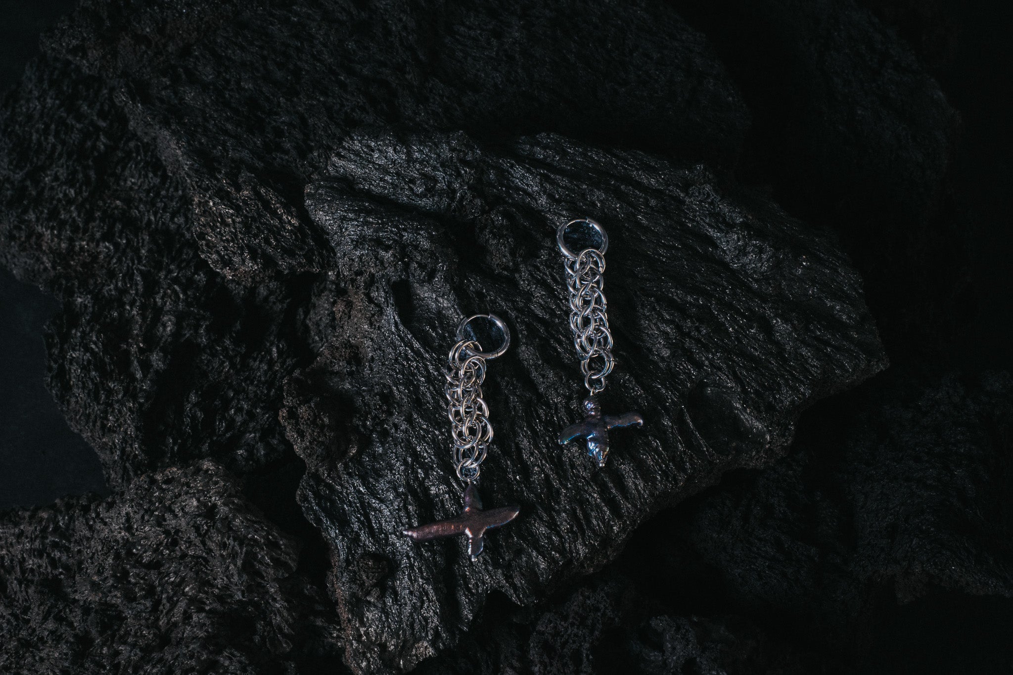 POLAR LIGHT CROSS SERPENT ERRINGS