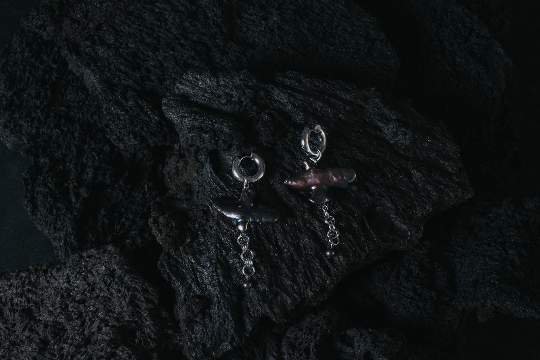 POLAR LIGHT CROSS EARRINGS