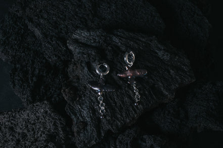 POLAR LIGHT CROSS EARRINGS
